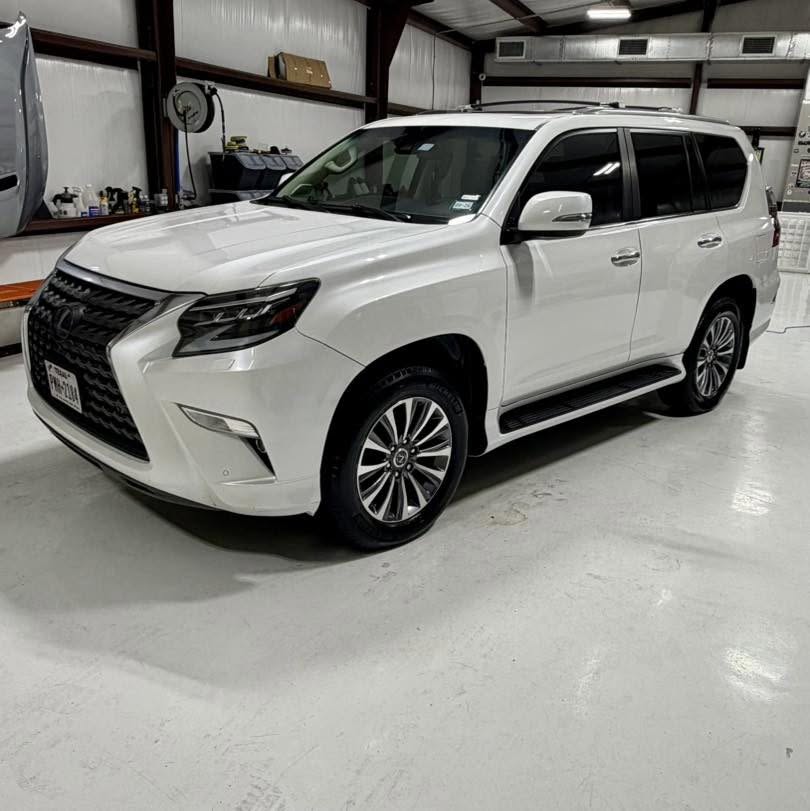 White Lexus GX460 after a full maintenance detail in the studio