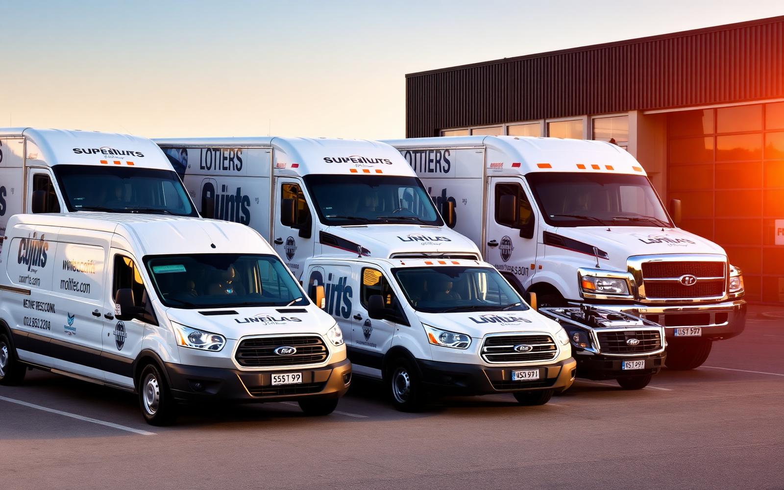 Commercial fleet outside the shop